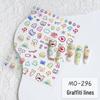 Nail Art Stickers: Sweet Graffiti Lines, Cute Patterns & Heart Decals