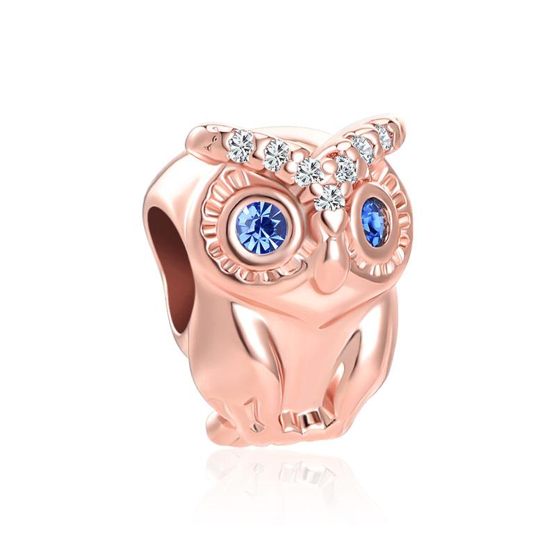 

925 Silver Owl Pendant Charm DIY Jewelry Gift for Women Fashion Handmade Bracelet Accessories