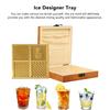 Ice Designer Tray, Craft Modern Ice Mold Cube Stamping Plate with 4 Patterns, Brass Ice Designer Ice Cube Mold Ice Stamp for Cocktails and Whiskey