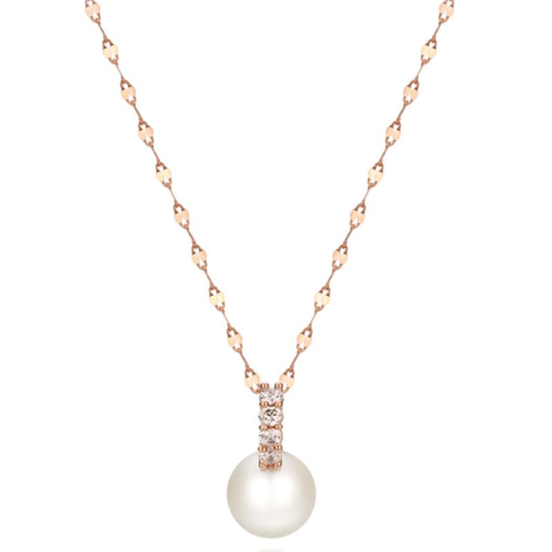 ELLE Jewelry 14K Bling Pearl Necklace EL14NN019