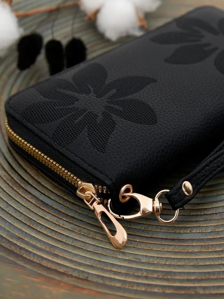 Women's Wallet PU Long Single Handle Clutch Large Capacity Mobile Phone Bag