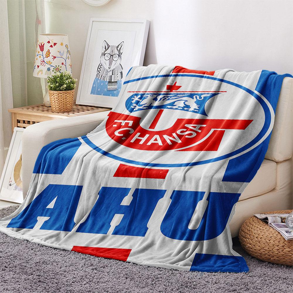 1PC FC Hansa Rostock Patterned Flannel Blanket Suitable For All Seasons for Home Decor Warmth and Comfort Gifts Holiday Present