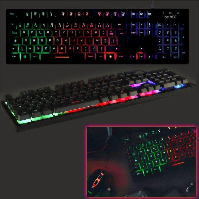 Clavier Gamer - BE MIX - Rétroéclairé - USB 2.0 - Anti-ghosting Avancée - 19 Touches Simultanées