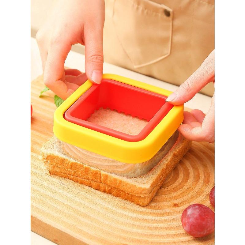 1pc Sandwich Cutter And Sealer, Pocket Mold Cartoon Bread Mold Toast Stamp Press Mold Stainless Steel Cookie Cutter