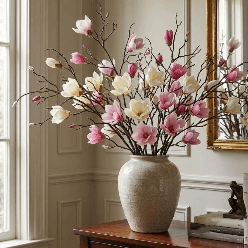 Real Touch Simulation Big Magnolia Large Artificial Orchid Fake Silk Flower Table Decoration