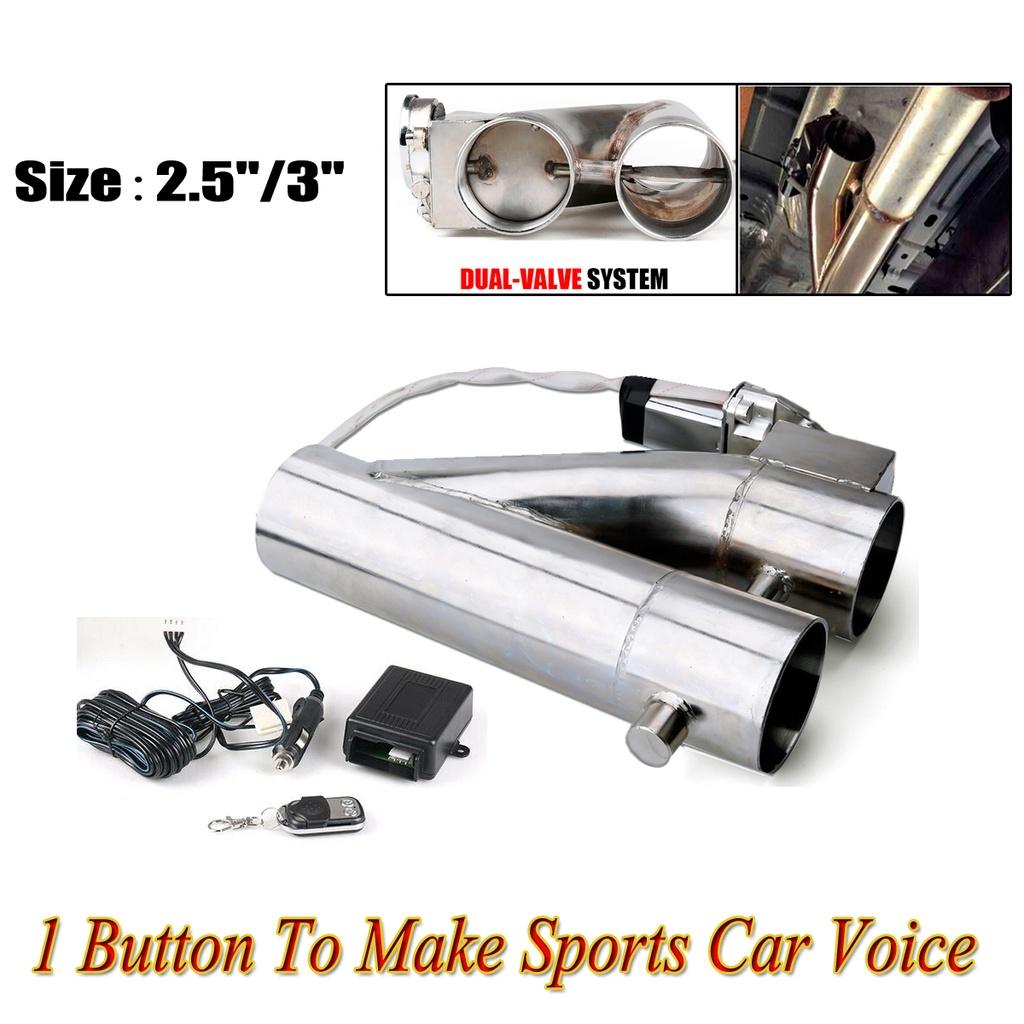 3" 2.5'' Double Valve Car Electric Exhaust Cut Out Valve Exhaust Pipe Muffler Kit with Wireless Remote Control