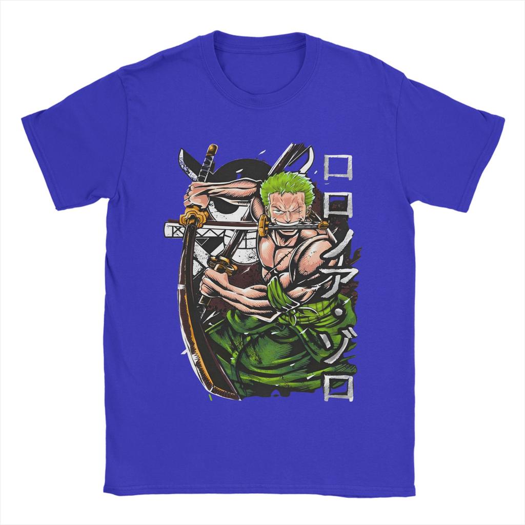 Unisexs Zoro T Shirt Ones Pieces Pure Cotton Clothing Vintage Short Sleeve Crew Neck Tee Shirt Plus Size Tshirt