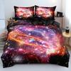 Luxo galáxia azul escuro conjunto de cama gêmeo completa rainha rei tamanho edredão/colcha conjunto estrelas brilhantes céu estrelado consolador capa