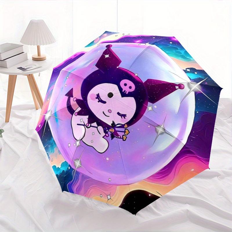 

1pc Galaxy Kuromi Sanrio Pattern Automatic Umbrella is Fashionable and Good-Looking, a Portable 3-Fold Umbrella, Suitable for Travel and Daily Use, a