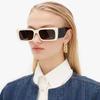 Ins Fashion Square Double Color Women Sunglasses Retro Rivets Wide Legs Men Shades UV400 Sun Glasses Oculus