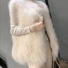 Fur Coat Women Imitation Wool Vest Mid Length  Faux Fur Fashion Solid Colors Elegant Temperament Winter Coat Women