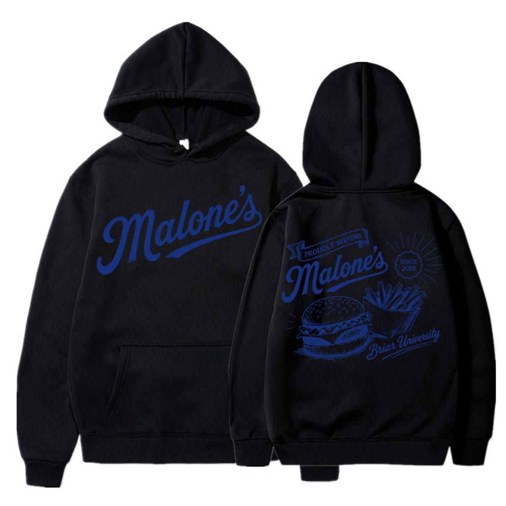 Off Campus Malone's Burger Graphic Hoodie Men Women Fashion Vintage Harajuku Long Sleeve Oversized Tracksuit