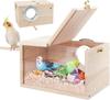 Transparent Wooden Bird House Nest for Parrots Parakeets Cockatiels Breeding Box Cage Accessories  Home Balcony Decoration Easy