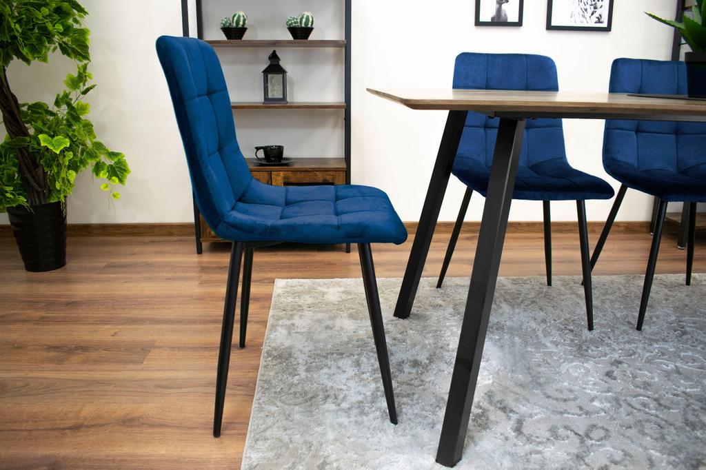 KARA chair - navy blue velvet x 2