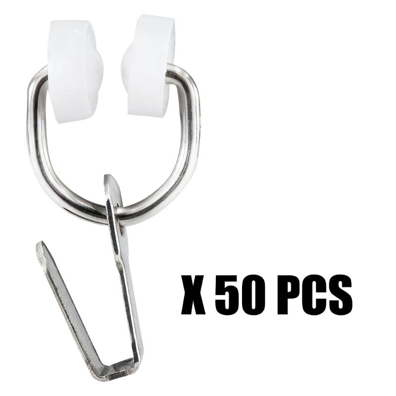 Universal Caravans Motorhome Curtain Track Rollers Hooks Noise Reducing Design For Smooth Quiet Gliding Operation 50pcs