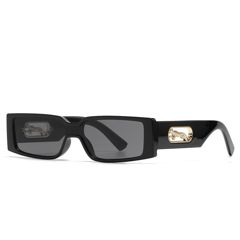Luxury Brand Designer Square Small Frame Sunglasses Women Men Fashion Vintage Travel Leopard Head Sun Glasses For Female Uv400