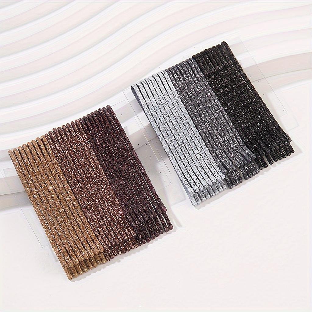 Set 24 buc Agrafă de păr cu sclipici strălucitor, Agrafă de păr metalică pentru femei și fete, Accesorii laterale elegante pentru coafarea bretonului