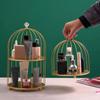 Nordic Style Cosmetics Storage Rack Gold Crystal Display Shelf Practical Bird Cage Rack  Desktop