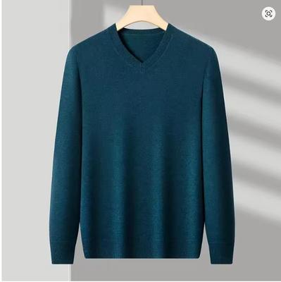 Sweatwear Heren V-hals Basic Effen Kleur Truien V-hals Elastische Pullovers Warme Herfst Gebreide Oversized Trui Heren