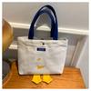 Canvas Small Square Bag For Women With Magnetic Closure And Crossbody Strap For Daily Use