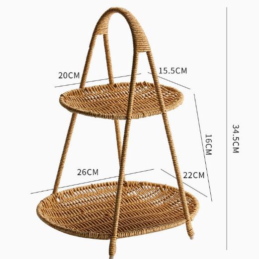 

Rattan Imitation Woven Fruit Storage Tray, Dried Fruit Tray, Candy Snack Rack, European-Style, Dry Fruit Bowl, Afternoon Saucer
