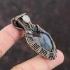 Labradorite Pendant Copper Wire Wrapped Pendant Gemstone Copper Jewelry Handmade Pendant Rainbow Moonstone Wire Wrap Jewelry Gift For Mother