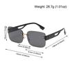 Korean Style Rimless Sunglasses Ins Style UV Protection Frameless Shades Gradient Lenses Rectangular Sun Glasses for Women & Men