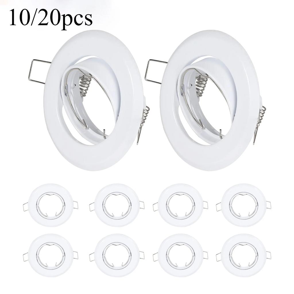10/20pcs Recessed LED Ceiling Frame Single Ring for GU10/MR16 Downlight Bracket Holder Fixtures Spotlight Fitting Iron Metal