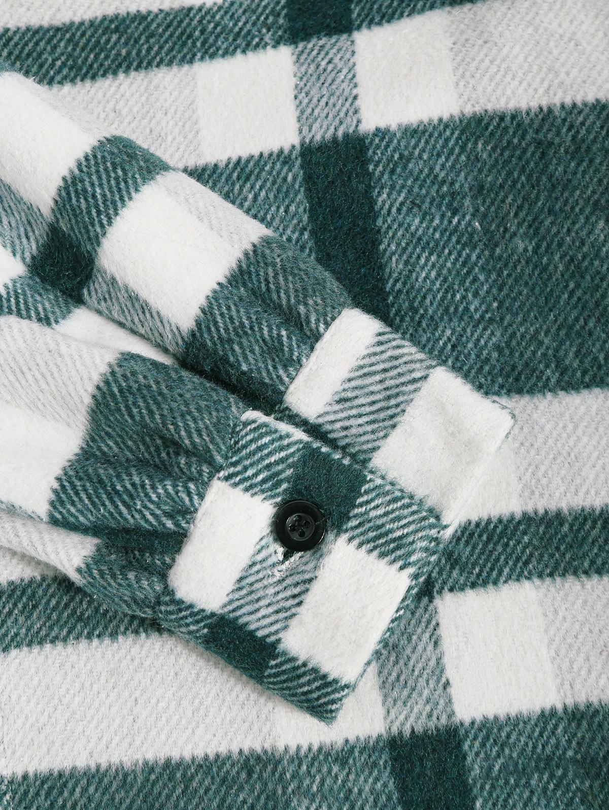 ZAFUL Мужская повседневная клетчатая рубашка с узором спереди и пуговицами на кармане — фото 3