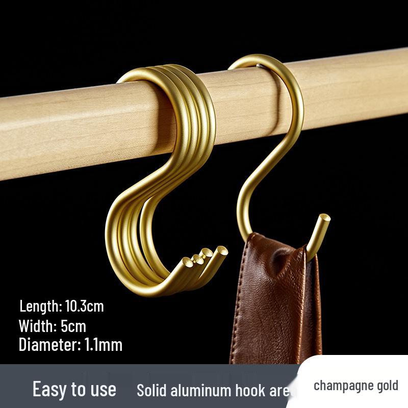 

S-образные многофункциональные крючки из алюминиевого сплава для шарфов, шалей, сумок и кухонных принадлежностей Solid Aluminum 6mm / Rustproof
