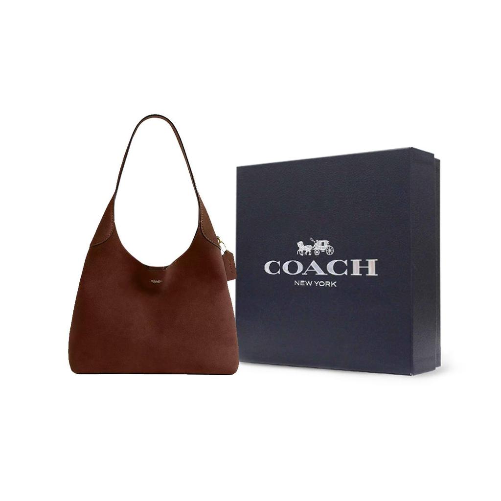 Coach Brooklyn 34 Gold Letter Embossed Leather Shoulder Bag Medium Women Shoulder Bag Warm-Brown CCU01-B4WBR