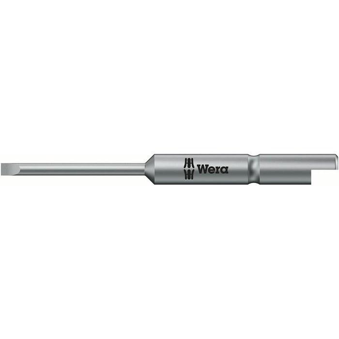 WERA Vera Slotted Screwdriver Bit, 4mm Shank, Half-Moon, -2.5 Tip, 44mm, 135264, One Size