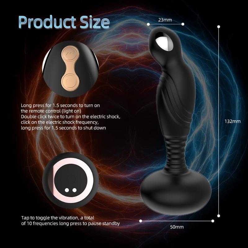 Male 10-frequency vibration 3-frequency electric shock wireless remote control pull male backyard stimulation massager sex