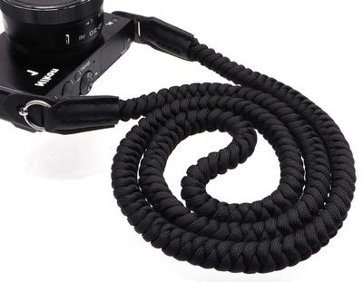 INPON Camera Strap Paracord INPON Camera Strap Paracord Knitting Neck Strap Shoulder Strap with Round Cover for Cameras Black Wire Diameter 13mm Total