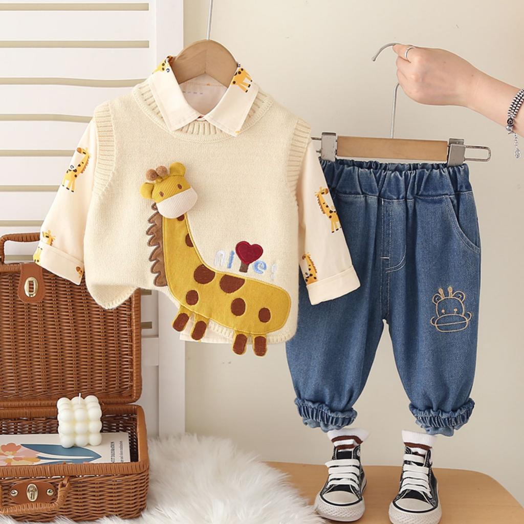 Kids Casual Long-Sleeve Set, Comfortable Daily Wear Outfits