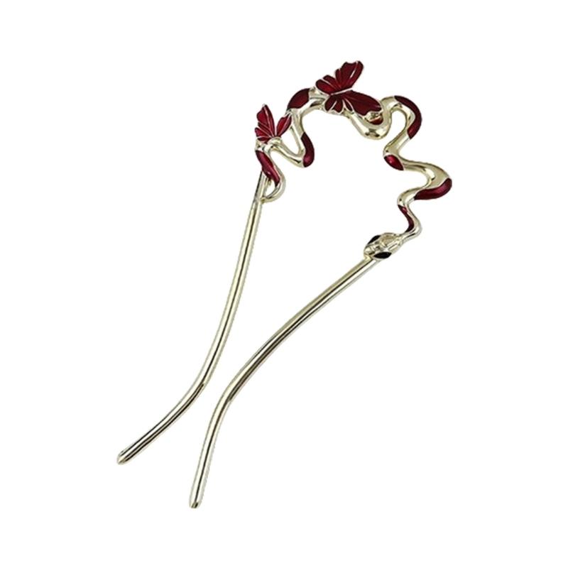 Chinese Style Traditional Hair Stick Traditional Butterfly Hair Claw Elegant Snake Hair Chopsticks Cosplay Hair Jewelry