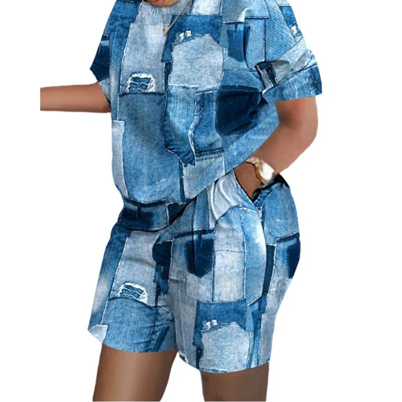 YYFS Moda dame ocazional vară primăvară mâneci scurte cu gâtul O pantaloni pantaloni costume