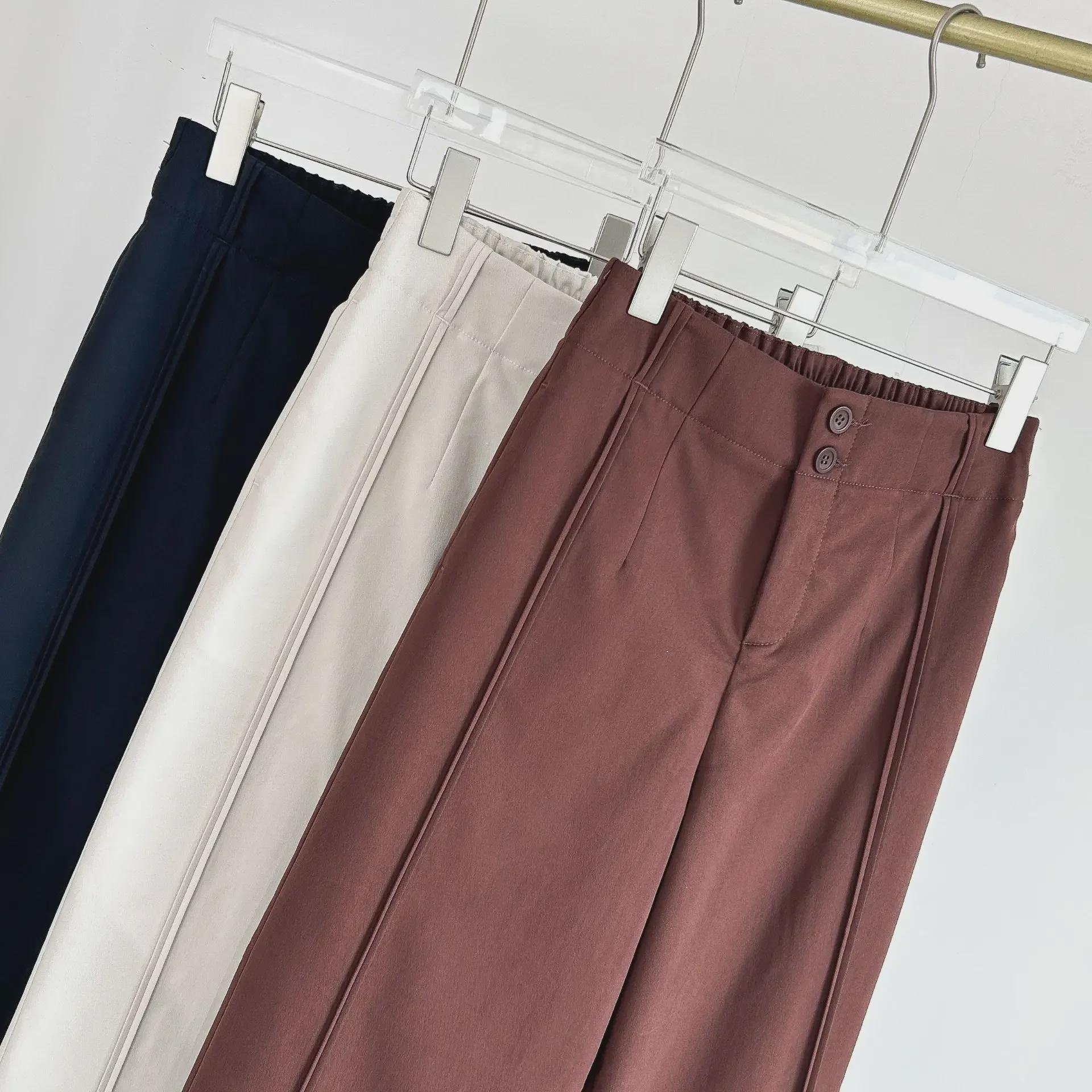 

Spring 2025 Women s High-Waisted Cotton Pleated A-Line Wide-Leg Pants - Show Off Long Legs in French Casual Style Size 30