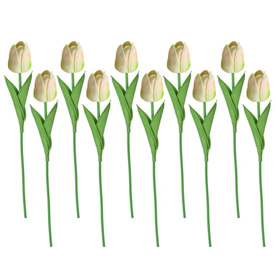 10Pcs Artificial Tulip Realistic Fake Flower Branch Home Office Wedding Party Table Centerpiece Indoor Outdoor Faux Bloom Plants Decoration