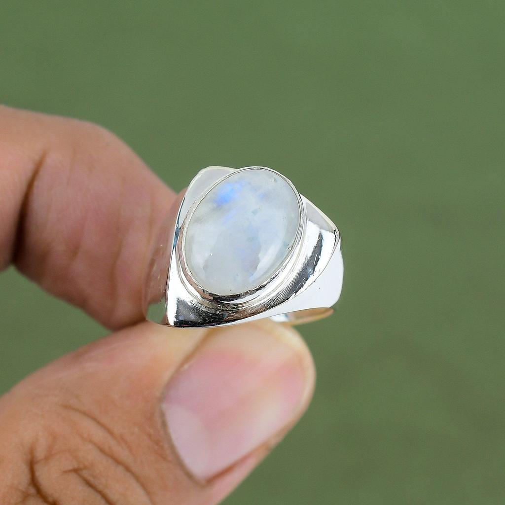 Rainbow Moonstone Ring 925 Sterling Silver Ring Original Gemstone Jewelry Handmade Ring Gift For Her Designer Jewelry Available In Ring Size