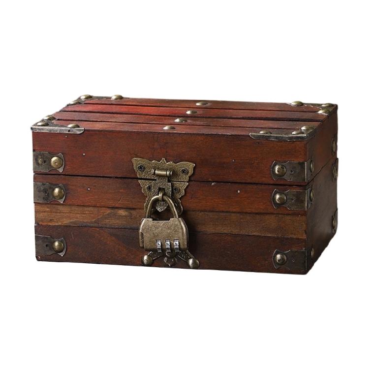 Multipurpose Decorative Jewelry Box With Compartment Dividers Safe Key Lock Wood Storage Cabinet