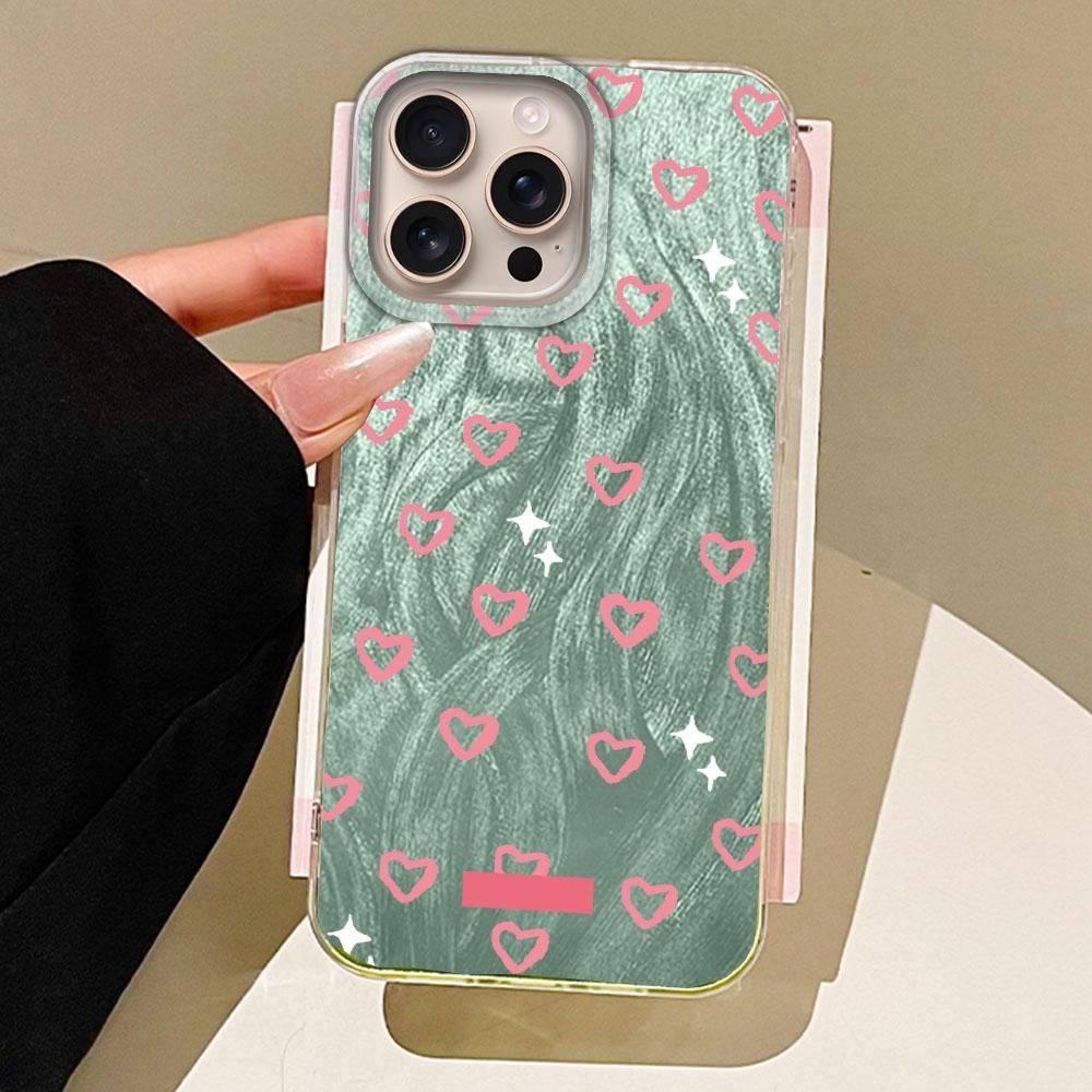 

Милые розовые чехлы для телефона с сердечками для iphone 16 15 14 7 8 Plus 13 Pro Max 16e X XS XR SE 2022, силиконовая задняя крышка, чехол из ТПУ для девочек iPhone 7 Plus-8 Plus белый