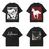 New Arrival Mens Clothes Ohms White Pony Deftones Rock Band Washed Short Sleeved Round Neck Y2k Tshirt Men Clothing Camisetas