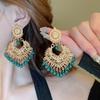 Silver Needle Retro Rhinestone Water Drop Tassel Earrings – Ethnic, New Chinese Style, Unique, Creative Heavy Industry Design