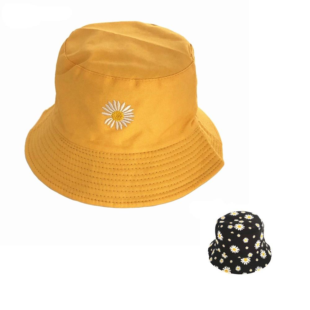 Double Sided Bucket Hats for Men Women Sunscreen Sun Cap Little Daisies Spring Fisherman Hat