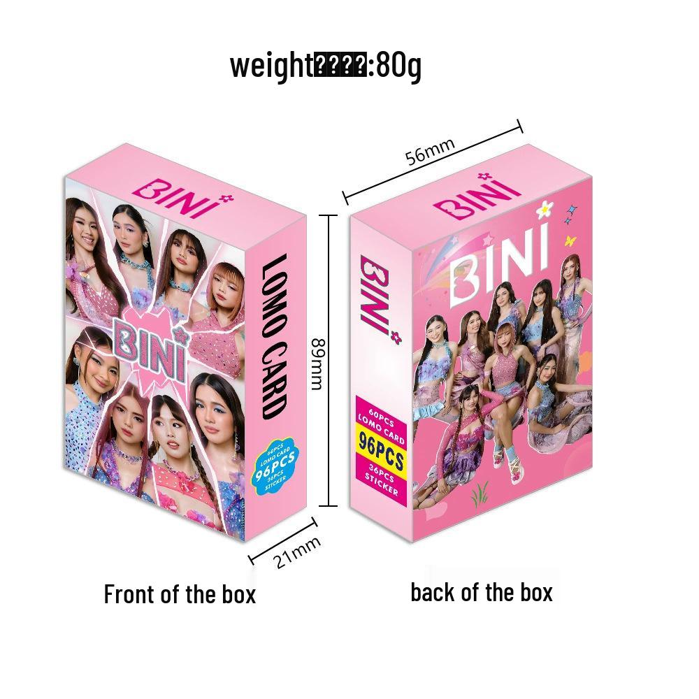 

Hot Selling BINI Girl Group Photocards: 96 Double-Sided Color LOMO Cards