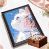 Crystal Pearl Painting 5D DIY Frame Decoration Painting White Cat Home Wall Decoration Transparent Pearl Gemstone Painting Picture Art Crafts