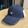 New Trendy Brand Letter Embroidery Frayed Baseball Hat for Women Casual Fashion Versatile Sun Visor Peaked Hat for Men