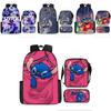 Disney Stitch School Backpack Oxford Cloth Lightweight Breathable Bookbag For Kids