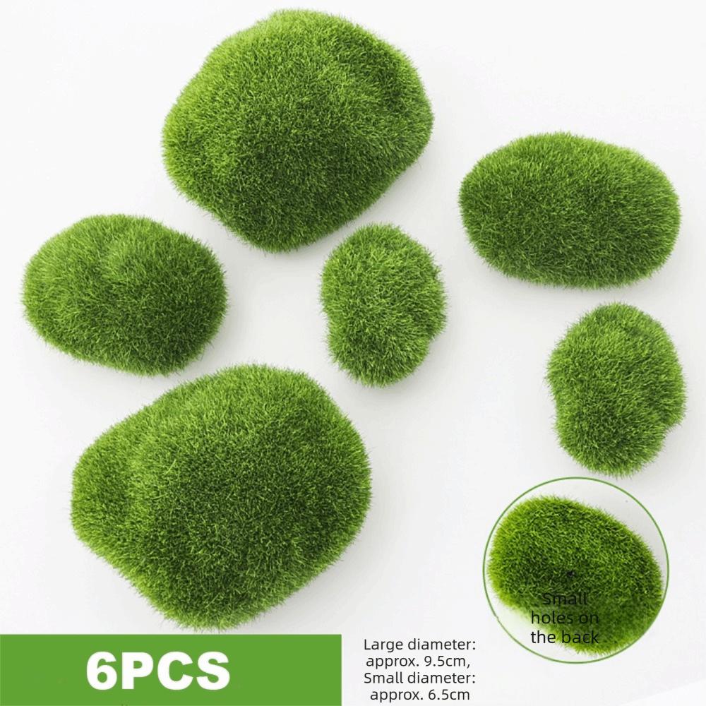 2/4/6/10PCS Flocking Foam Artificial Moss Rocks Micro Landscape Miniature Figurine  Landscape Making